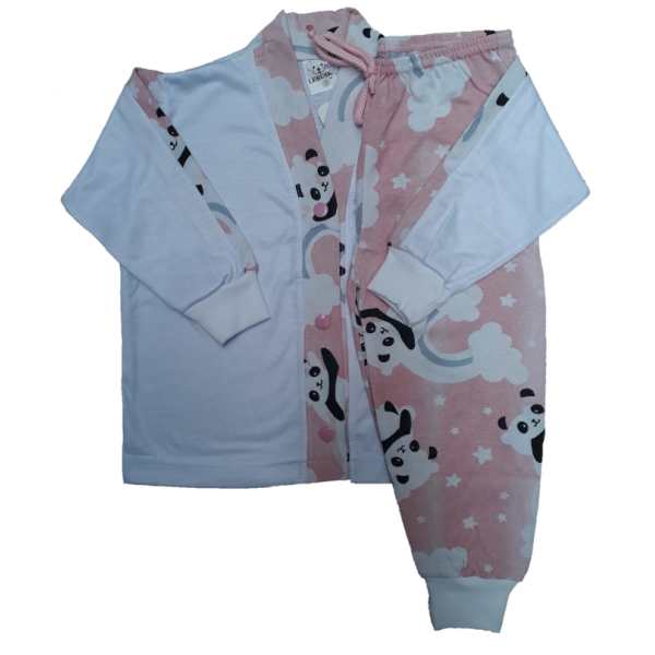 0275 Pijama Algodão Urso Panda com Calça Estampada G